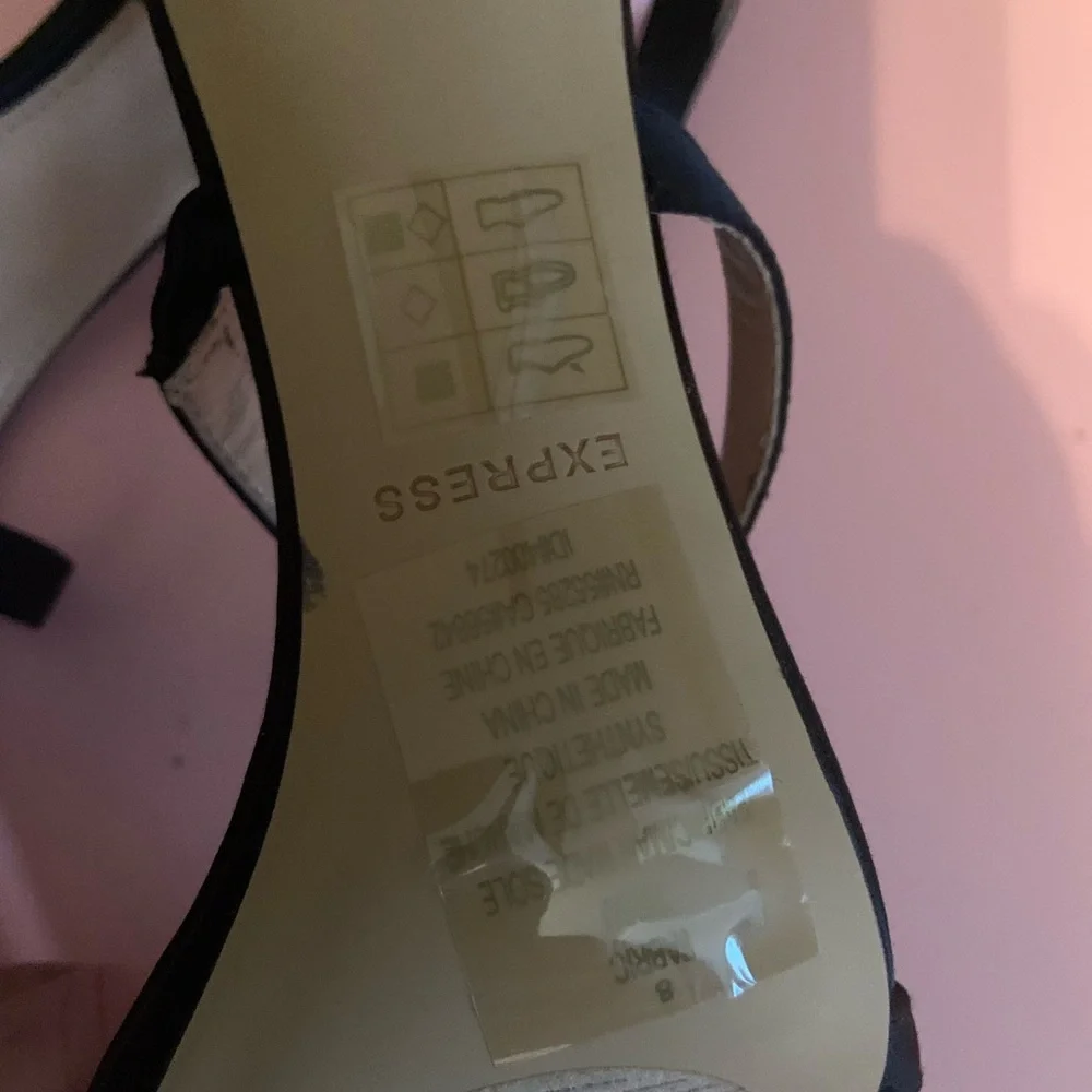 Express Elegant Black Strappy Heels - Picture 7 of 8